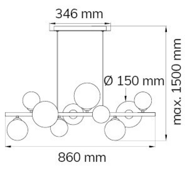 ΦΩΤΙΣΤΙΚΟ ΚΡΕΜΑΣΤΟ 86L X 150H VILLA 10xG9 ΦΙΜΕ WOFI