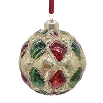 GLASS BALL RHOB DES MULTICOLOR,D.8CM