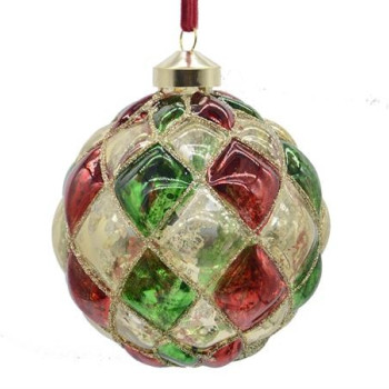 GLASS BALL RHOB DES MULTICOLOR,D.10CM