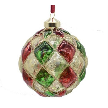 GLASS BALL RHOB DES MULTICOLOR,D.10CM