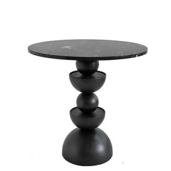 SIDE TABLE ΓΕΩΜΕΤΡΙΚΟ ΣΧ.,ΜΑΥΡΟ ΜΑΡΜΑΡΟ,Δ.50