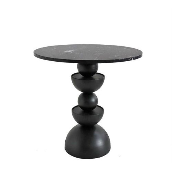 SIDE TABLE ΓΕΩΜΕΤΡΙΚΟ ΣΧ.,ΜΑΥΡΟ ΜΑΡΜΑΡΟ,Δ.50