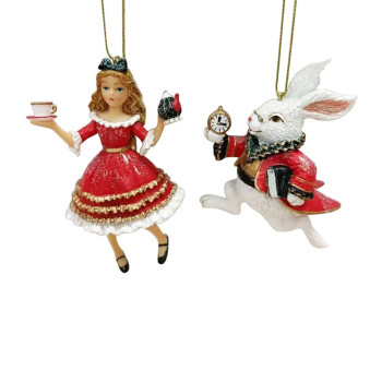 2ASST 10CM ALICE&WHITE RABBIT