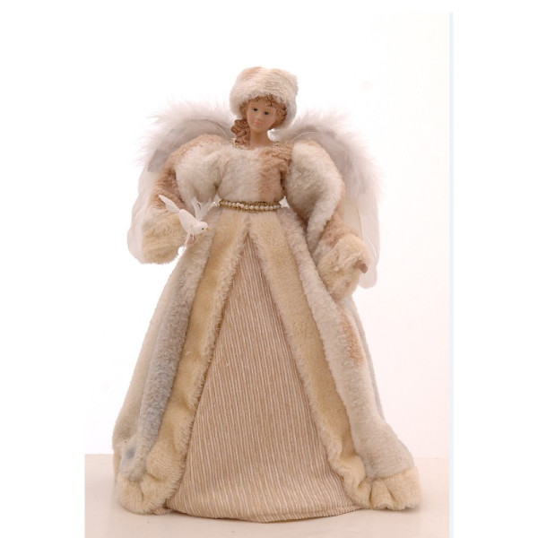 41cm Beige pvc tree top angel