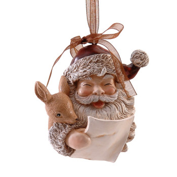 9cm Poly Santa orn