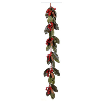 150cm Garland w/berries & pincones