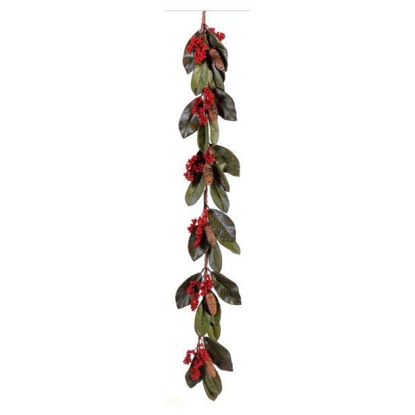 150cm Garland w/berries & pincones