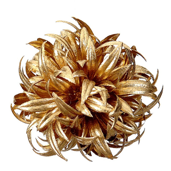 9cm Plastic gold painted leaves ball