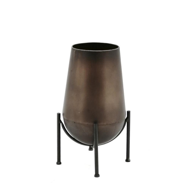 ΒΑΖΟ ΜΕΤΑΛ. ΜΕ STAND ΜΠΡΟΝΖΕ 18x18x35ΕΚ
