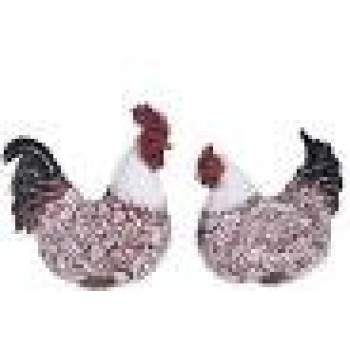 INART S/2 ΚΟΤΑ/ΚΟΚΚΟΡΑΣ POLYRESIN ΚΟΚΚΙΝΟ 24X12X22