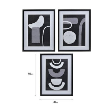 INART S/3 ΠΙΝΑΚΑΣ PRINTED ΜΑΥΡΟ/ΑΣΠΡΟ 33X2X43