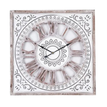 NATURAL WHITE MDF WALL CLOCK 60x4,5x60CM
