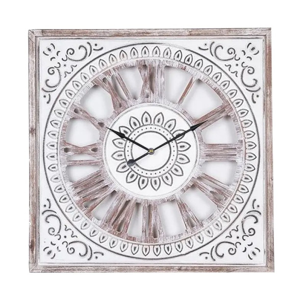 NATURAL WHITE MDF WALL CLOCK 60x4,5x60CM