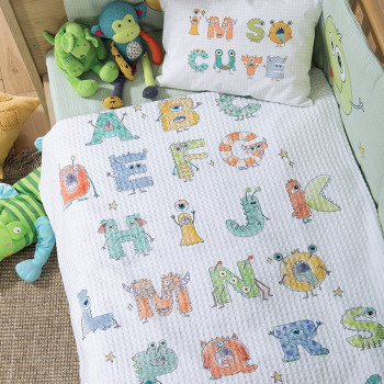 ΒΡΕΦΙΚΗ ΚΟΥΒΕΡΤΑ ΠΙΚΕ ΚΟΥΝΙΑΣ ALPHABET MONSTER 110X150 NEF-NEF HOMEWARE