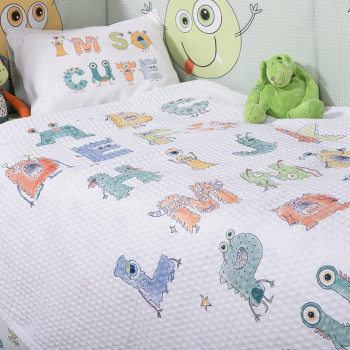 ΒΡΕΦΙΚΗ ΚΟΥΒΕΡΤΑ ΠΙΚΕ ΚΟΥΝΙΑΣ ALPHABET MONSTER 110X150 NEF-NEF HOMEWARE