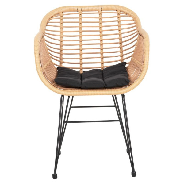 ΠΟΛΥΘΡΟΝΑ ΜΕ ΜΑΞΙΛΑΡΙ ΜΕΤΑΛΛΙΚΗ ALLEGRA HM5450.31 ΜΕ WICKER ΜΠΕΖ 58x59x82Υεκ.