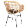 ΠΟΛΥΘΡΟΝΑ ΜΕ ΜΑΞΙΛΑΡΙ ΜΕΤΑΛΛΙΚΗ ALLEGRA HM5450.31 ΜΕ WICKER ΜΠΕΖ 58x59x82Υεκ.
