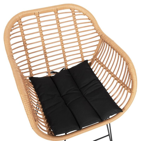 ΠΟΛΥΘΡΟΝΑ ΜΕ ΜΑΞΙΛΑΡΙ ΜΕΤΑΛΛΙΚΗ ALLEGRA HM5450.31 ΜΕ WICKER ΜΠΕΖ 58x59x82Υεκ.