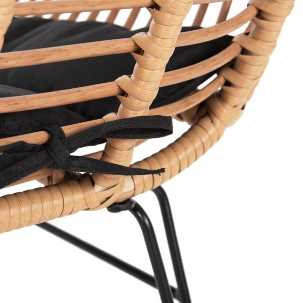 ΠΟΛΥΘΡΟΝΑ ΜΕ ΜΑΞΙΛΑΡΙ ΜΕΤΑΛΛΙΚΗ ALLEGRA HM5450.31 ΜΕ WICKER ΜΠΕΖ 58x59x82Υεκ.