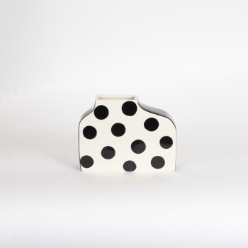 ΒΑΖΟ ΚΕΡΑΜΙΚΟ ΜΑΥΡΟ - ΛΕΥΚΟ 28x6x15.6cm