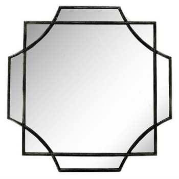 Καθρέπτης art deco μεταλ.κορνίζα 80x80cm