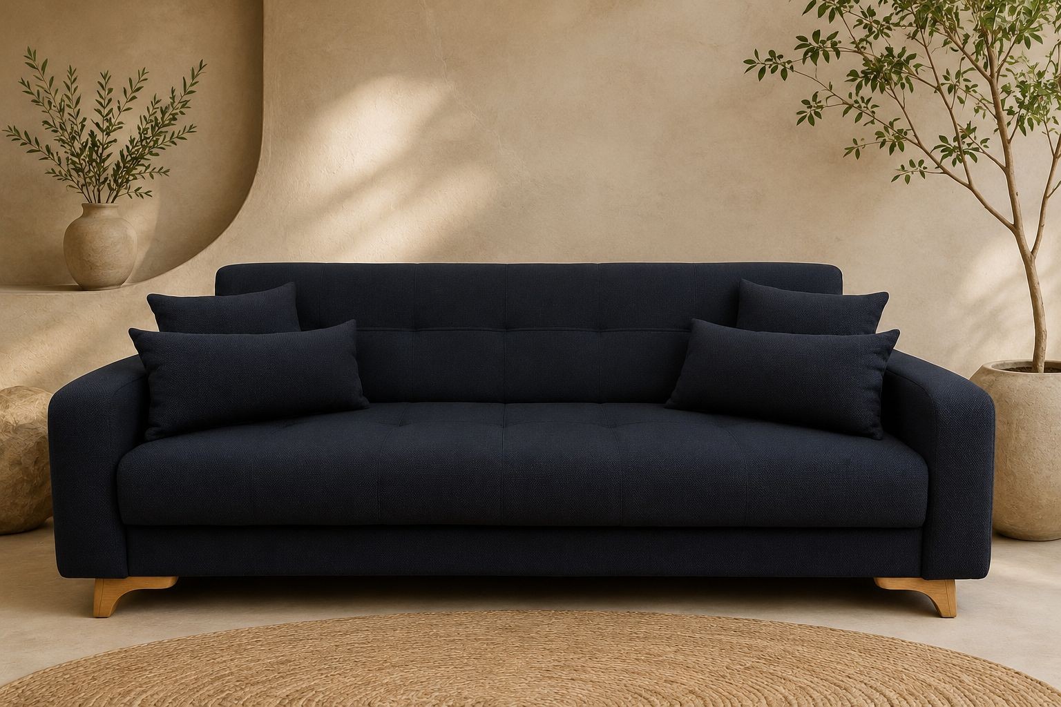 MANYAS DENIM ΜΠΛΕ  ΚΑΝΑΠΕΣ ΚΡΕΒΑΤΙ 3ΘΕΣΙΟΣ