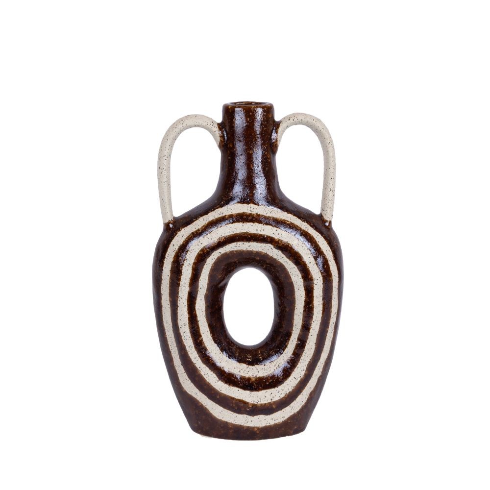 ΒΑΖΟ ΚΕΡΑΜΙΚΟ ΚΑΦΕ - ΜΠΕΖ 21.8x7.5x39cm