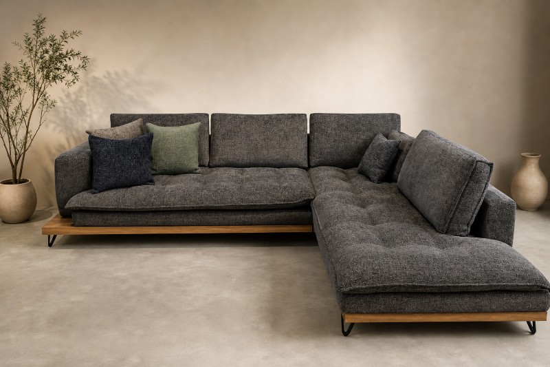 ΓΩΝΙΑΚΟΣ ΚΑΝΑΠΕΣ HERA ΧΩΡΙΣ ΑΝΑΚΛΙΣΕΙΣ 300 X 240 X 103εκ.