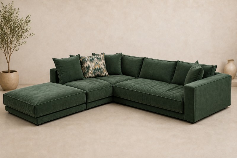 ΓΩΝΙΑΚΟΣ ΚΑΝΑΠΕΣ IMOLA 290 X 220 x 105εκ.