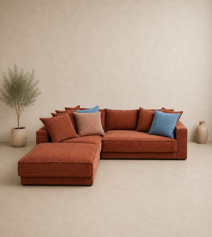 ΓΩΝΙΑΚΟΣ ΚΑΝΑΠΕΣ IMOLA 290 X 220 x 105εκ.