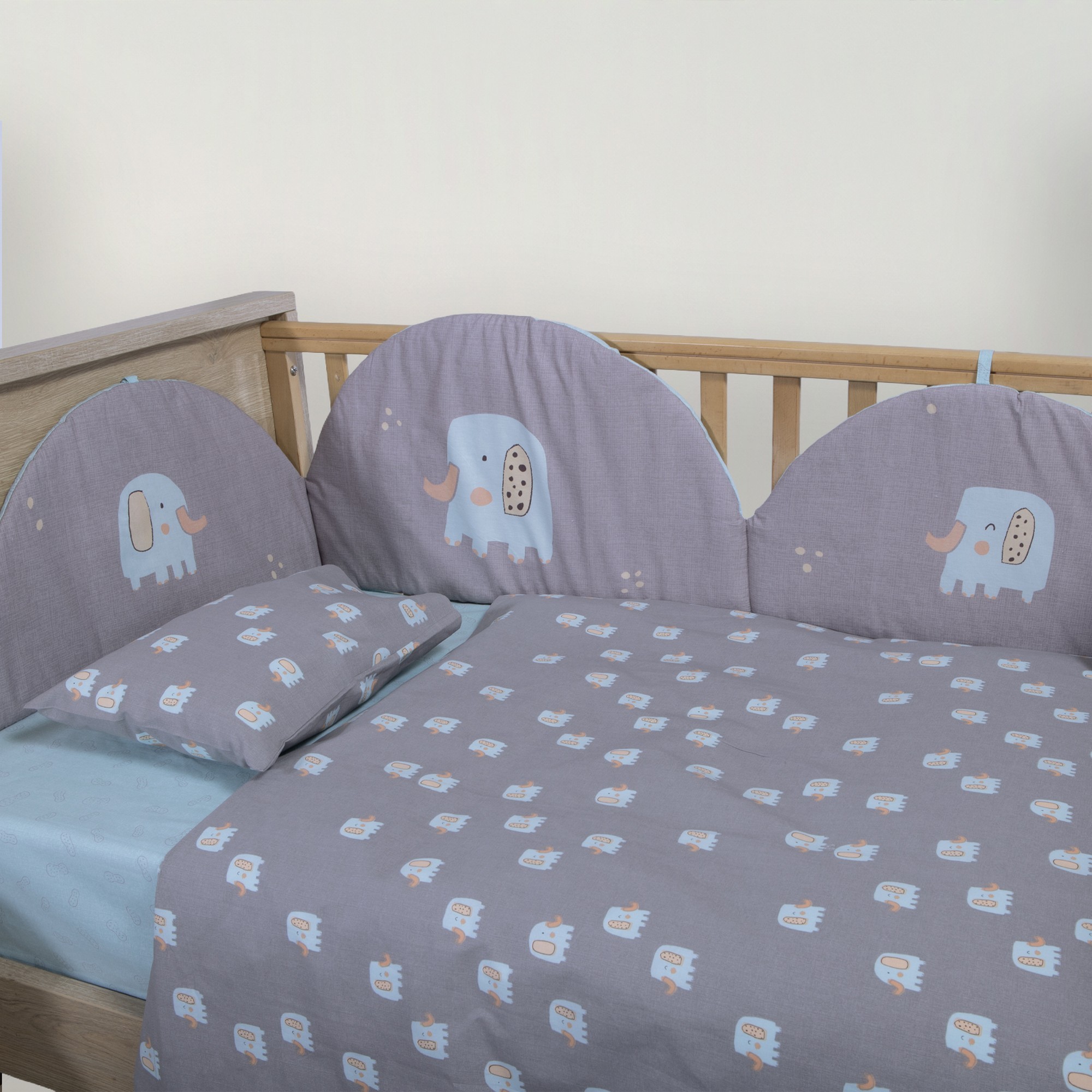 Σετ Σεντόνια Κούνιας Βρεφικά Elephants  Nef Nef Homeware