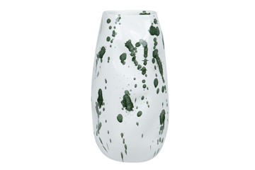GP645576 WHITE GREEN CERAMIC VASE 15,5*15,5*30εκ.