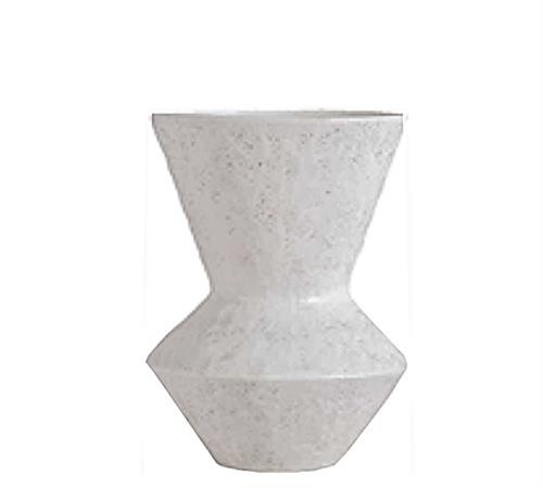 ΧΕΙΡΟΠΟΙΗΤΟ ΒΑΖΟ TERRACOTTA ZIG-ZAG ΜΕΤΑΛΛΙΖΕ ΛΕΥΚΟ 26.5cm