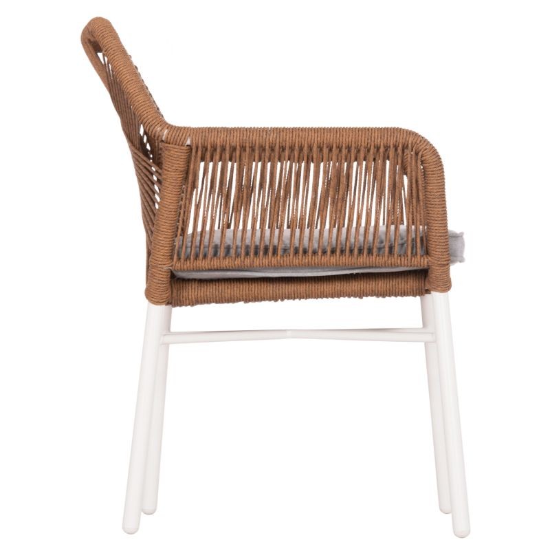 ΠΟΛΥΘΡΟΝΑ TOPIN HM6048.11 ΑΛΟΥΜΙΝΙΟ ΛΕΥΚΟ-P.E. RATTAN ΜΠΕΖ 59x63x81Υεκ