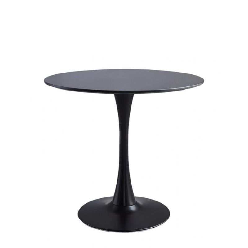 DOVA ΤΡΑΠΕΖΙ ΣΤΡΟΓΓΥΛΟ ΜΕΤΑΛΛΙΚΟ ΜΑΥΡΟ Φ70x73cm
