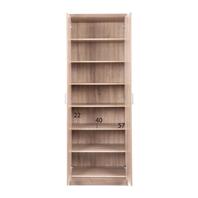 ΠΑΠΟΥΤΣΟΘΗΚΗ ΞΥΛΙΝΗ ΜΕ 6 ΡΑΦΙΑ 60X43X180.5εκ. SONAMA FB92379.02