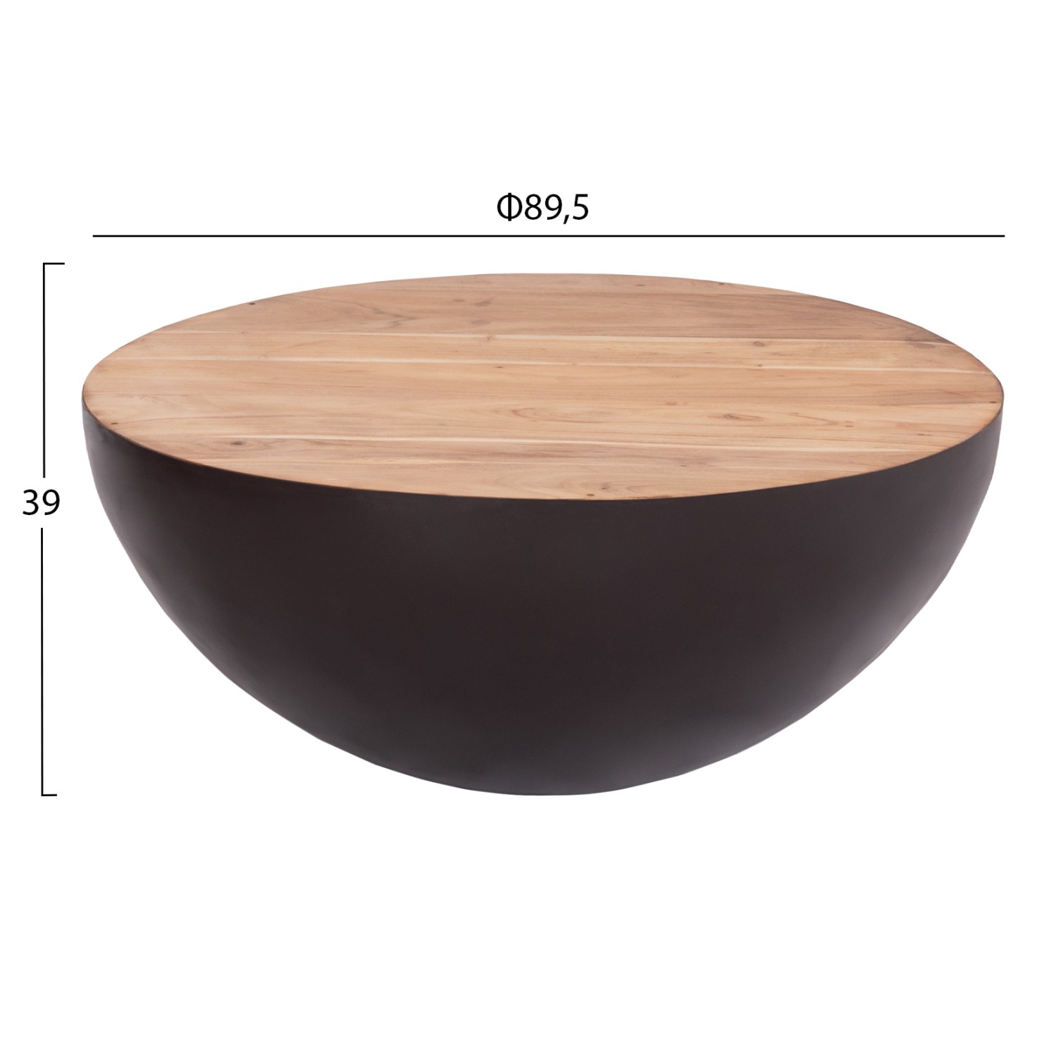 ΔΙΑΚΟΣΜΗΤΙΚΟ ΤΡΑΠΕΖΙ ΣΑΛΟΝΙΟΥ Φ89,5X39Yεκ. RUSTY ΜΕ ΞΥΛΟ ΑΚΑΚΙΑΣ FB98717.22