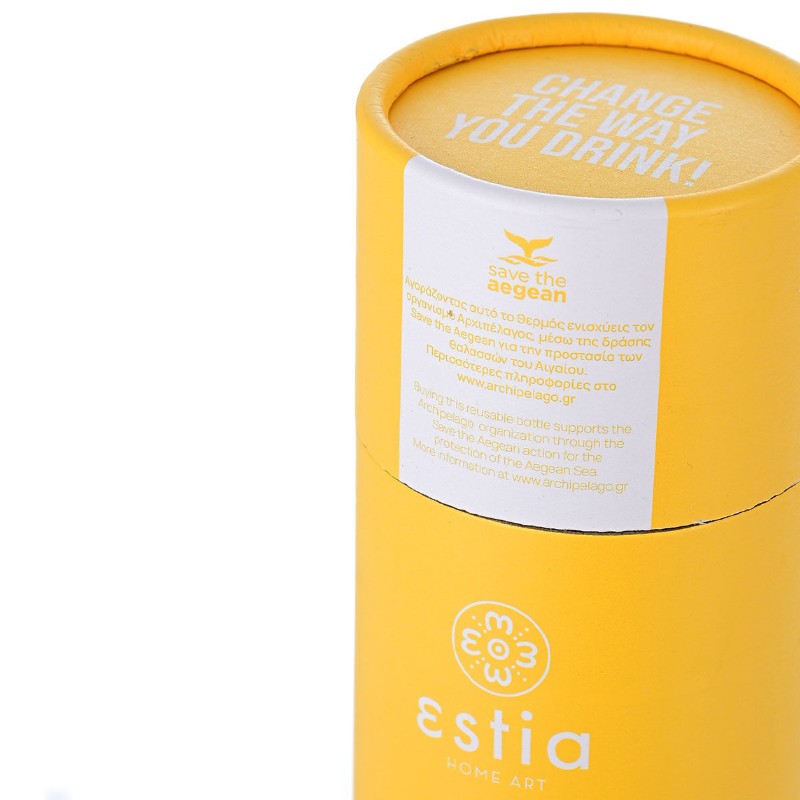 ΘΕΡΜΟΣ TRAVEL FLASK SAVE THE AEGEAN 500ml PINEAPPLE YELLOW