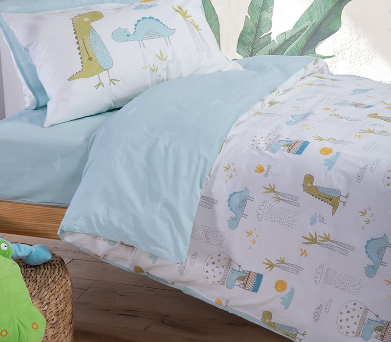 ΠΑΙΔΙΚΗ ΣΕΤ ΠΑΠΛΩΜΑΤΟΘΗΚΗ ΜΟΝΗ DINO DRAGON TIME 160Χ240 NEF-NEF HOMEWARE
