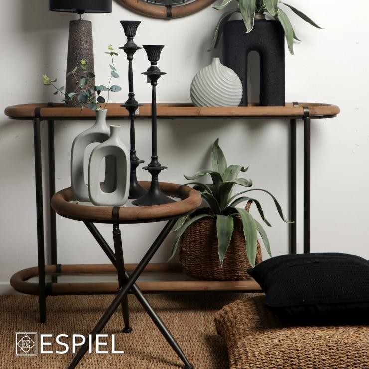 ΤΡΑΠΕΖΑΚΙ SET/2 ΣΤΡΟΓΓ. ΓΥΑΛ. TEMPERED ΜΕ ΞΥΛ. ΠΕΡΙΜΕΤΡΟ ΚΑΙ ΜΕΤΑΛΛΙΚΗ ΒΑΣΗ D65/50XH66/56ΕΚ