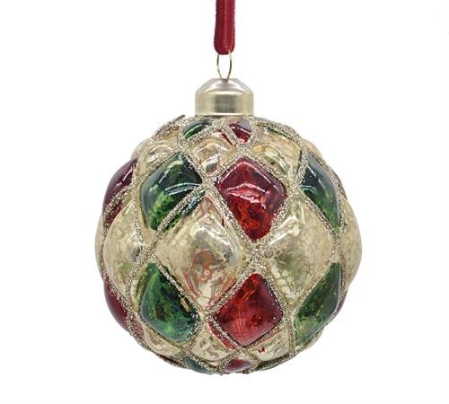 GLASS BALL RHOB DES MULTICOLOR,D.8CM