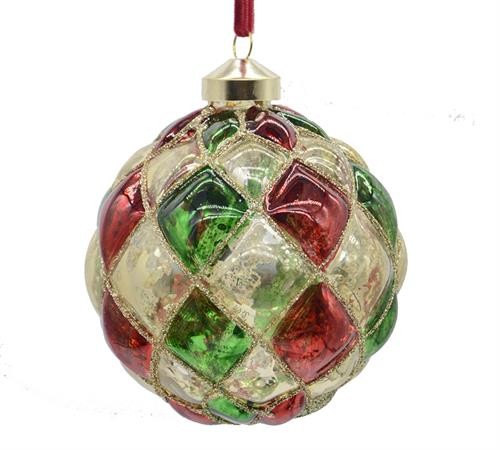 GLASS BALL RHOB DES MULTICOLOR,D.10CM