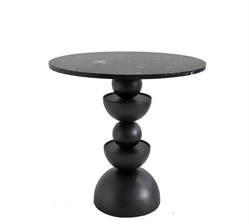SIDE TABLE ΓΕΩΜΕΤΡΙΚΟ ΣΧ.,ΜΑΥΡΟ ΜΑΡΜΑΡΟ,Δ.50