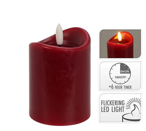 ΚΕΡΙ LED ΜΕ TIMER ΣΕ ΚΟΚΚΙΝΟ ΧΡ., 7.5X10CM