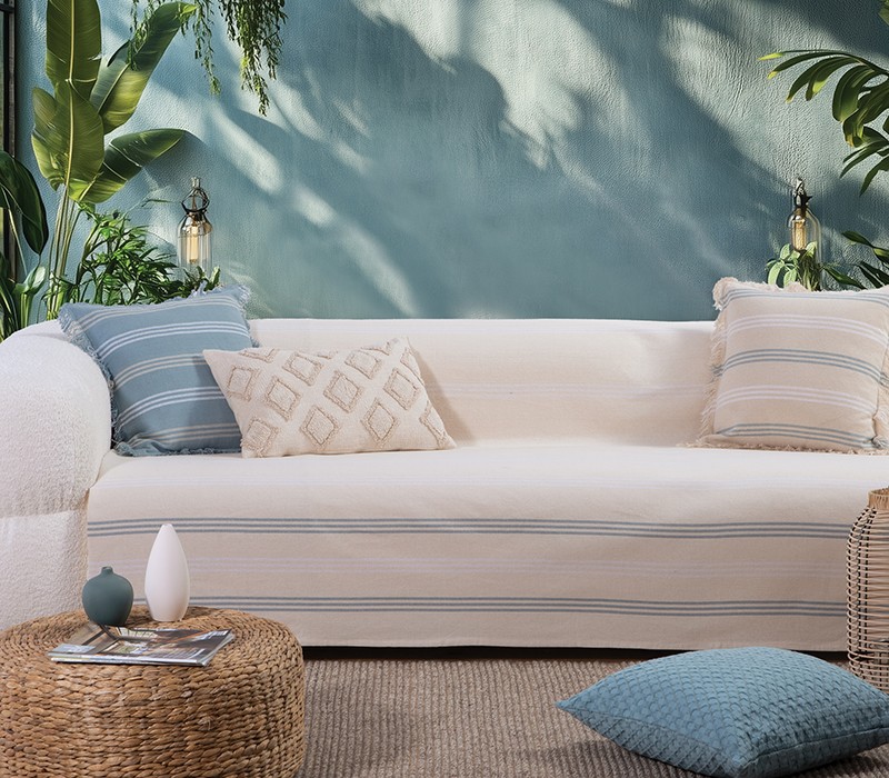 ΡΙΧΤΑΡΙ ΤΡΙΘΕΣΙΟΥ ΚΑΝΑΠΕ SPIRIT BLUE 180Χ300 NEF-NEF HOMEWARE