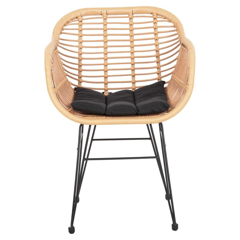 ΠΟΛΥΘΡΟΝΑ ΜΕ ΜΑΞΙΛΑΡΙ ΜΕΤΑΛΛΙΚΗ ALLEGRA HM5450.31 ΜΕ WICKER ΜΠΕΖ 58x59x82Υεκ.
