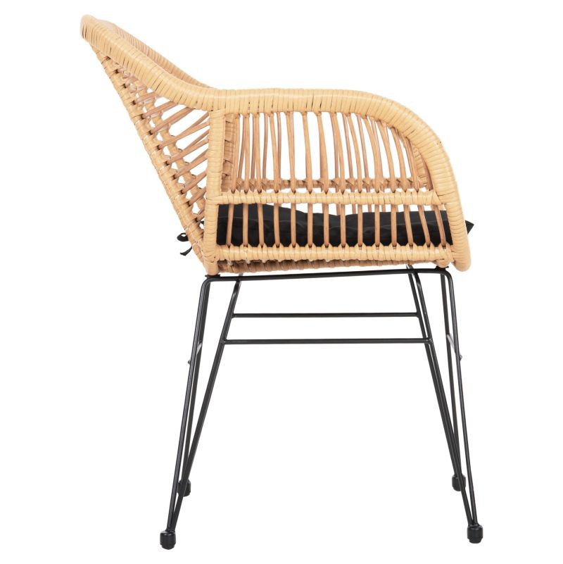 ΠΟΛΥΘΡΟΝΑ ΜΕ ΜΑΞΙΛΑΡΙ ΜΕΤΑΛΛΙΚΗ ALLEGRA HM5450.31 ΜΕ WICKER ΜΠΕΖ 58x59x82Υεκ.