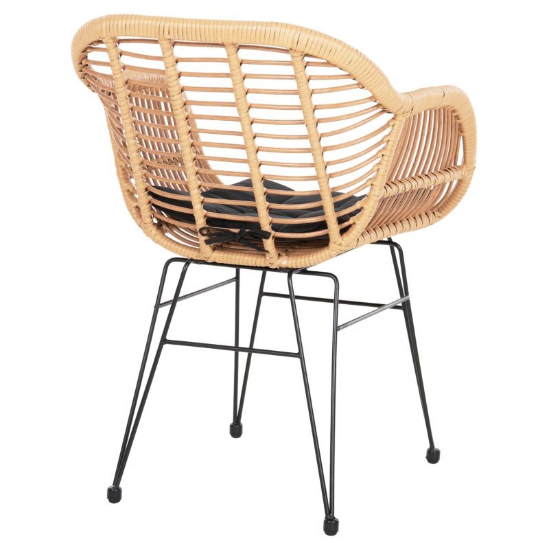 ΠΟΛΥΘΡΟΝΑ ΜΕ ΜΑΞΙΛΑΡΙ ΜΕΤΑΛΛΙΚΗ ALLEGRA HM5450.31 ΜΕ WICKER ΜΠΕΖ 58x59x82Υεκ.