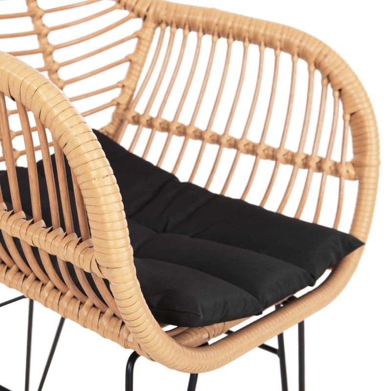 ΠΟΛΥΘΡΟΝΑ ΜΕ ΜΑΞΙΛΑΡΙ ΜΕΤΑΛΛΙΚΗ ALLEGRA HM5450.31 ΜΕ WICKER ΜΠΕΖ 58x59x82Υεκ.