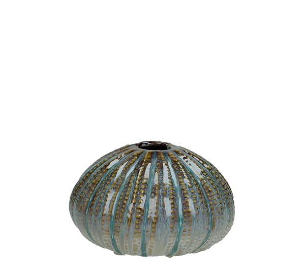 Μικρό κεραμικό βάζο σχ.αχινός, μπλε χρ.,7,5cm